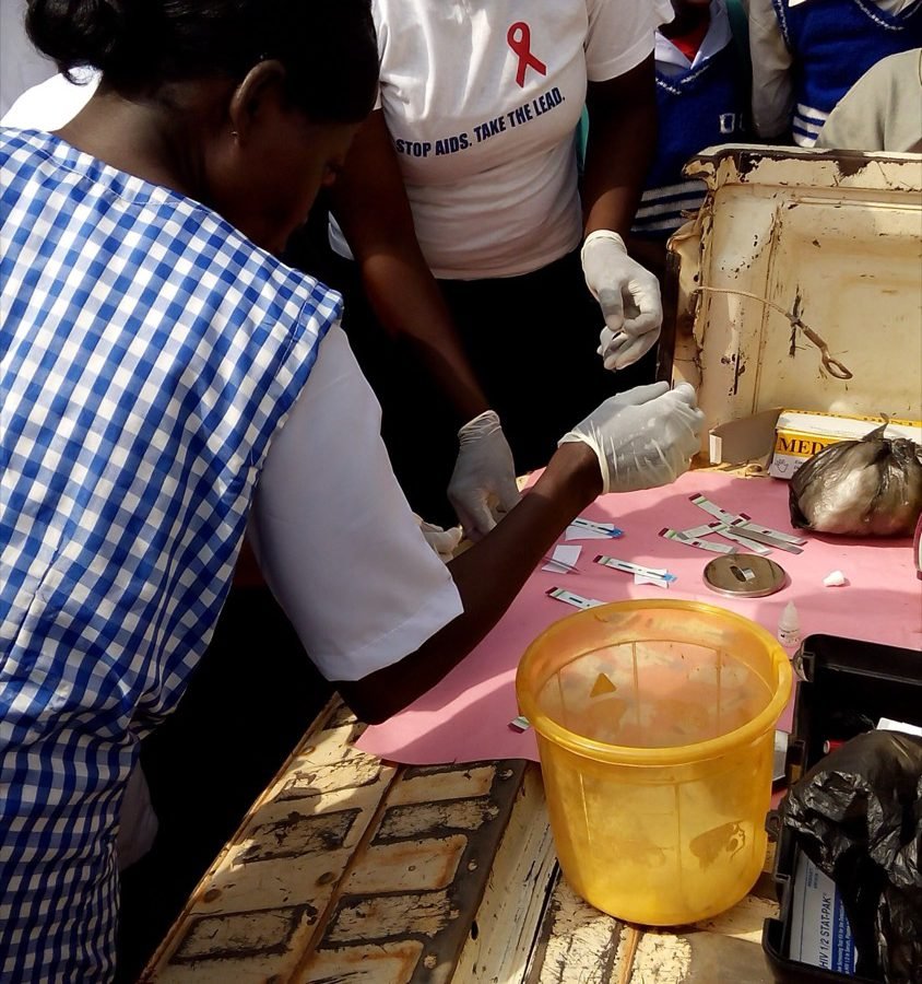 HIV counselling and testing outreach at a school